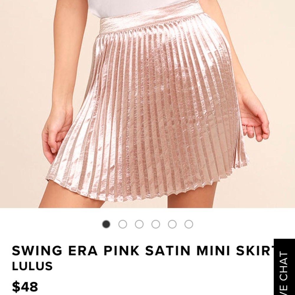 NWT Lulus Swing Era Satin Pink Mini Skirt Sz. S